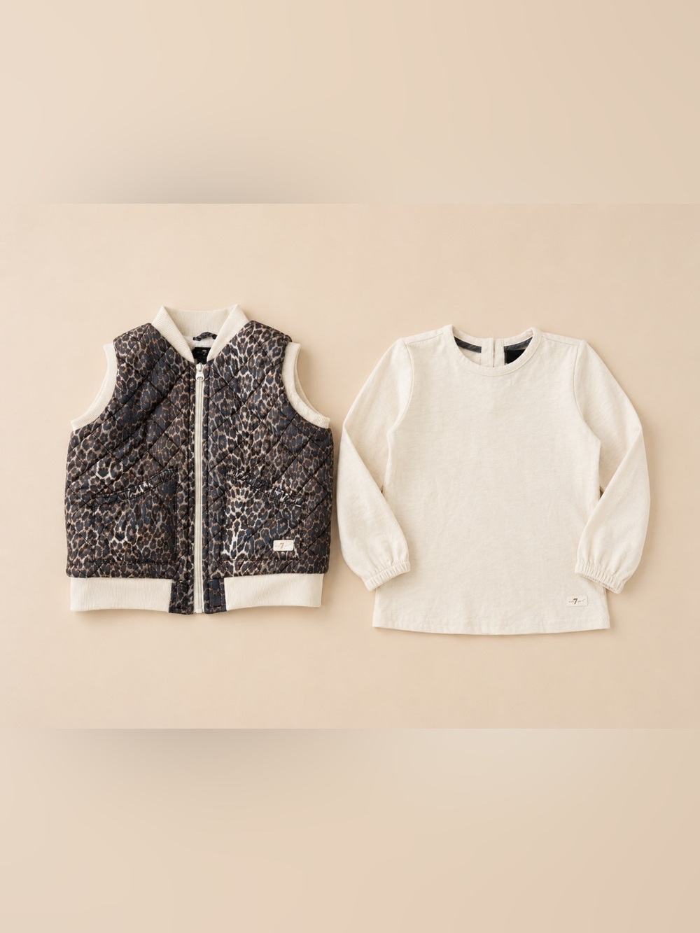7 For All Mankind Girls 2-Piece Set Vest + Long Sleeve Top - Picture 2 of 3